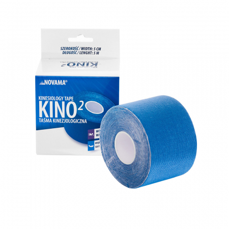 Banda Kinesiologica Novama Kino2, impermeabila, moale si confortabila, fara latex, 5 cm x 5 m, Albastru inchis [0]