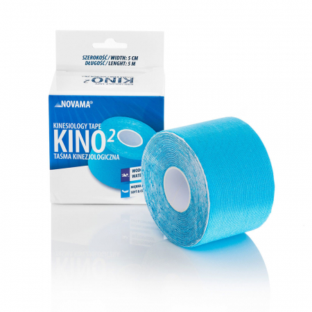 Ingrijire personala & cosmetice - Banda Kinesiologica Novama Kino2, impermeabila, moale si confortabila, fara latex, 5 cm x 5 m, Bleu