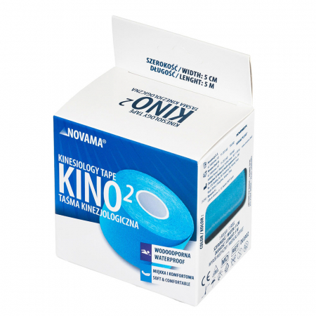 Banda Kinesiologica Novama Kino2, impermeabila, moale si confortabila, fara latex, 5 cm x 5 m, Bleu [2]