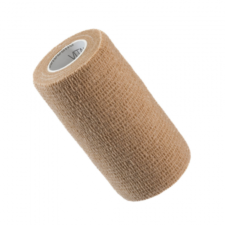 Ingrijire corp - Bandaj elastic autoadeziv Vitammy Autoband, tehnologie cu microfibre, fara lipici, rezistent la apa, 10 x 450 cm, Bej