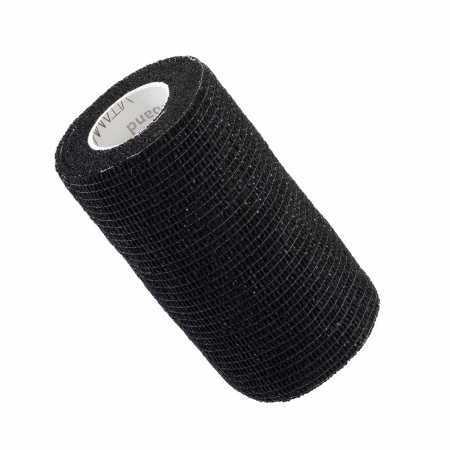 Ingrijire corp - Bandaj elastic autoadeziv Vitammy Autoband, tehnologie cu microfibre, fara lipici, rezistent la apa, 10 x 450 cm, Negru