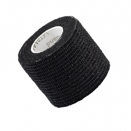 Ingrijire corp - Bandaj elastic autoadeziv Vitammy Autoband, tehnologie cu microfibre, fara lipici, rezistent la apa, 5 x 450 cm, Negru