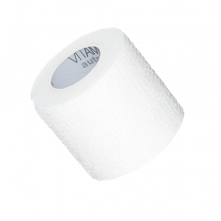 Ingrijire corp - Bandaj elastic autoadeziv Vitammy Autoband, tehnologie cu microfibre, fara lipici, rezistent la apa, 5 x 450 cm, Alb