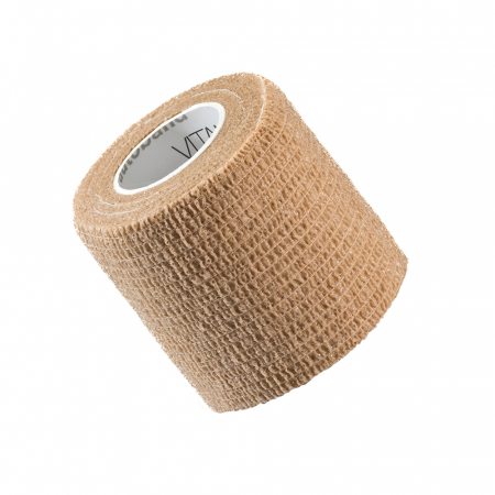 Ingrijire corp - Bandaj elastic autoadeziv Vitammy Autoband, tehnologie cu microfibre, fara lipici, rezistent la apa, 5 x 450 cm, Bej