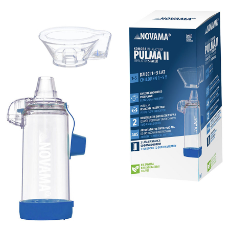 Camere inhalare - Camera de inhalare Novama Pulma II, cu masca pentru copii 1 - 5 ani, capacitate de 175 ml, fabricata din material antistatic ABS, fara BPA si latex