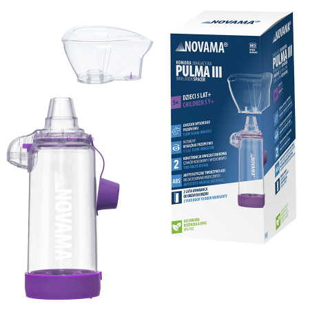 Camere inhalare - Camera de inhalare Novama Pulma III, cu masca 5 ani - adult, capacitate de 175 ml, fabricata din material antistatic ABS, fara BPA si latex