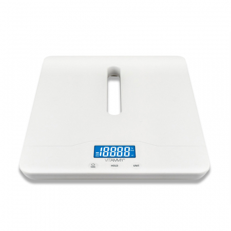 Cantar electronic Vitammy Grow, pentru nou-nascuti, sugari, copii si adulti, tava detasabila, functie HOLD, ecran LCD, greutate maxima 100 kg [1]