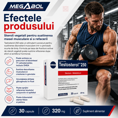 Capsule Megabol Testosterol 250, 30 cps, puternic anabolizant natural, creste nivelul de testosteron [2]