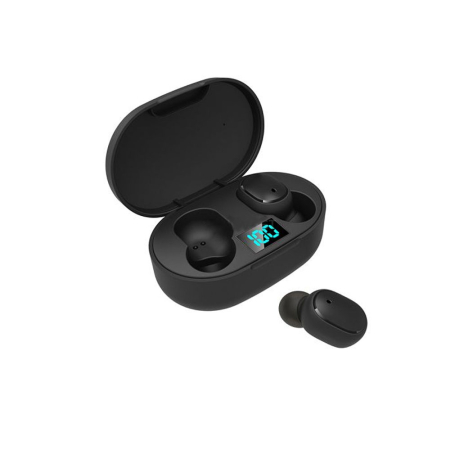 Casti wireless E6S Black, Bluetooth 5.0, pana la 10m, microfon, timp incarcare 1 ora, autonomie 3-4 ore, rezitenta la apa IPX4, Negru [1]