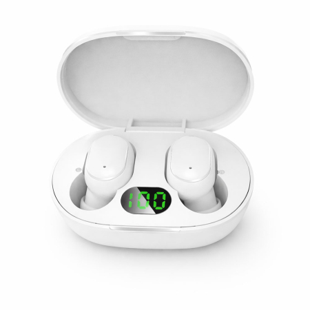 Electrocasnice & climatizare - Casti wireless E6S White, Bluetooth 5.0, pana la 10m, microfon, timp incarcare 1 ora, autonomie 3-4 ore, rezitenta la apa IPX4, Alb