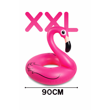 Colac gonflabil flamingo, colac piscina roz, plutitor apa adulti si copii, model flamingo, material pvc, 90 cm [1]