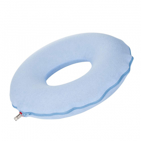 Colac gonflabil Sanity, pentru prevenirea escarelor de decubit, din cauciuc, cu husa detasabila placuta la atingere, Bleu [1]