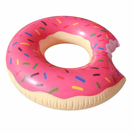 Electrocasnice mici si accesorii - Colac gonflabil tip gogoasa, colac piscina decor dulce, plutitor apa adulti si copii, model colorat cu glazura si bombonele, 29 cm diametru interior