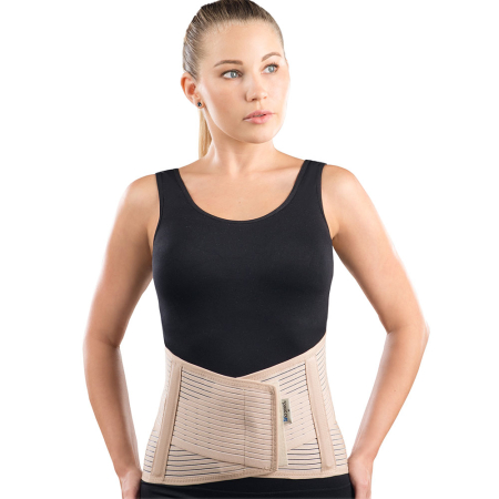 Suporturi ortopedice si orteze - Lombostat VitalMed, orteza lombara, pentru sustinerea si stabilizarea coloanei vertebrale lombosacrale, din material elastic, cu balene din metal, inaltime 26 cm, circumferinta intre 95 - 125 cm