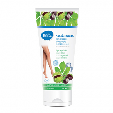 Crema racoritoare pentru picioare obosite Sanity, cu castan de cal, pentru efect de relaxare, hidratare, regenerare, senzatie racoritoare [0]