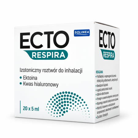 Ser fiziologic si solutii saline - Solutie sterila pentru inhalare Solinea Ecto Respira, cu ectoina si acid hialuronic, NaCl 0,9%, dispozitiv medical, 20 fiole x 5 ml
