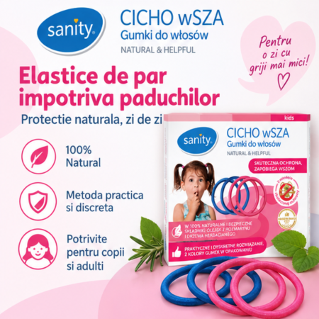 Elastice de par impotriva paduchilor Sanity Chicho wSZA, 100% Natural, Solutie practica si discreta, Disponibil in doua culori [1]