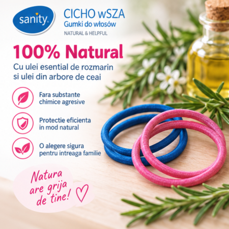 Elastice de par impotriva paduchilor Sanity Chicho wSZA, 100% Natural, Solutie practica si discreta, Disponibil in doua culori [3]