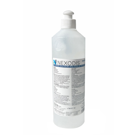 Ser fiziologic si solutii saline - Gel ecografie Nexodis, baza apoasa, pH neutru, incolor, flacon cu capac Pull-Push, 500 g