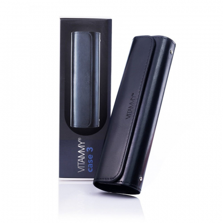 Accesorii si rezerve - Husa de protectie Vitammy Case 3, din piele ecologica, dedicata periutelor de dinti electrice Vitammy: Aurum, Pearl+, Platinum, Symphony, Smils, Harmony, Splash, Dino, Negru