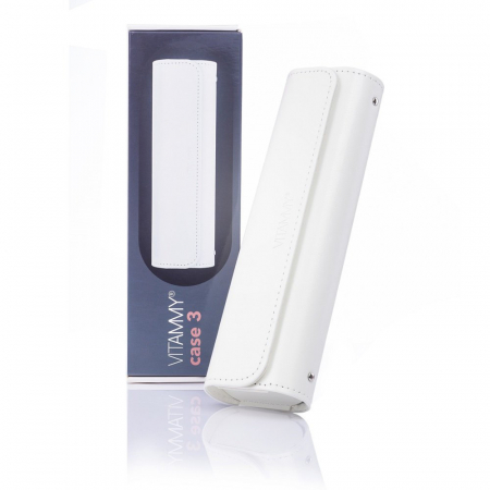 Accesorii si rezerve - Husa de protectie Vitammy Case 3, din piele ecologica, dedicata periutelor de dinti electrice Vitammy: Aurum, Pearl+, Platinum, Symphony, Smils, Harmony, Splash, Dino, Alb