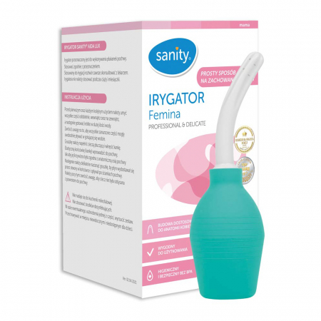Ingrijire corp - Irigator vaginal Sanity Femina, profesional si delicat pentru igiena intima, capacitate 340 ml, Verde
