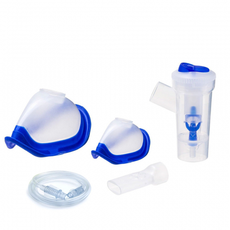 Kit accesorii Flaem RF7 Dual Speed pentru aparate de aerosoli, masca copii si adulti, pahar de nebulizare, piesa bucala, furtun [1]