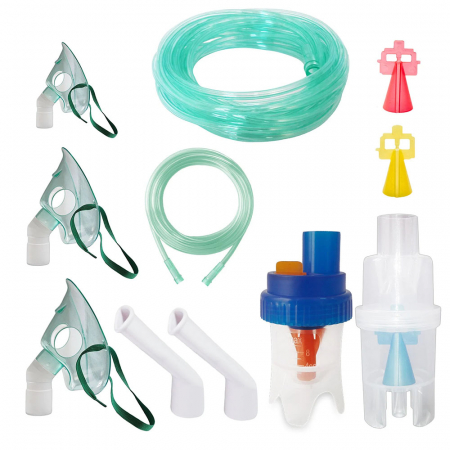Accesorii aparate aerosoli - Kit accesorii universale Redline Ultra, pentru aparate aerosoli cu compresor, particule variabile, furtun de 6 si 2 m, masca bebelusi, copii si adulti