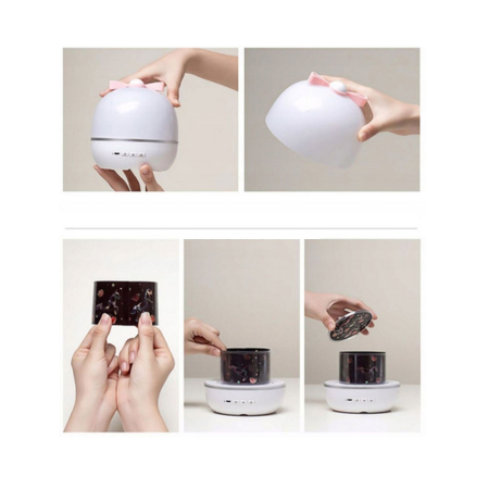 Lampa proiector LED copii, 10 teme de iluminare si 10 sunete ambientale linistitoare, functia de reglare a intensitatii luminii, telecomanda wireless, alimentare USB sau baterii [1]