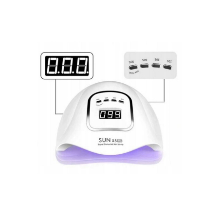 Lampa UV LED unghii X5 Max, 25W, display digital, sistem anti-reflexie, 4 timere, pentru geluri si oja semipermanenta, Alb [3]