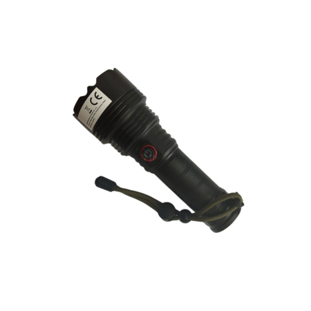 Electrocasnice mici si accesorii - Lanterna LED reincarcabila, acumulator tip 26650 3400mAh inclus, USB, autonomie 8 -18 ore, design robust, curea pentru mana, Negru