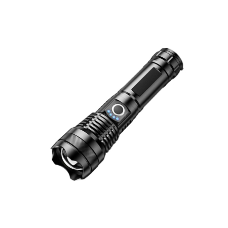 Electrocasnice mici si accesorii - Lanterna LED reincarcabila XHP50, 5000 lumeni, 5 moduri de iluminare, zoom reglabil, baterie 18650 2200mAh, rezistenta la apa, USB, 16.5x4x4 cm