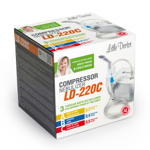 Aparat aerosoli cu compresor Little Doctor LD-220C PRO, 3 dispensere, 3 masti, furtun 6 m [2]