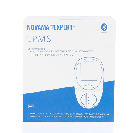 Lipidometru Novama Expert LPMS, analizor profil lipidic TC/HDL/LDL/TG, memorie 1000 teste, 10 benzi testare cu calibrare, lancete sterile, dispozitiv de intepare, capilare, etui [8]