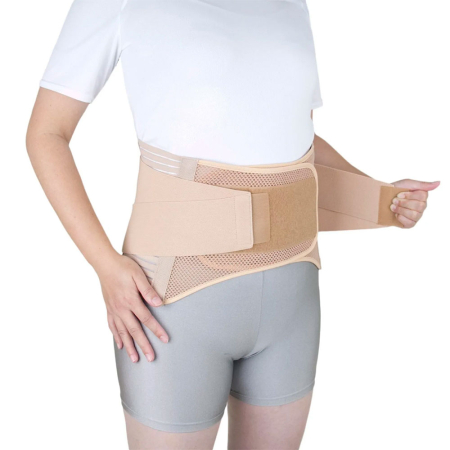 Suporturi ortopedice si orteze - Lombostat VitalMed B6, pentru sustinerea eficienta a coloanei lombare, 4 atele metalice, inchidere cu scai, marimea L