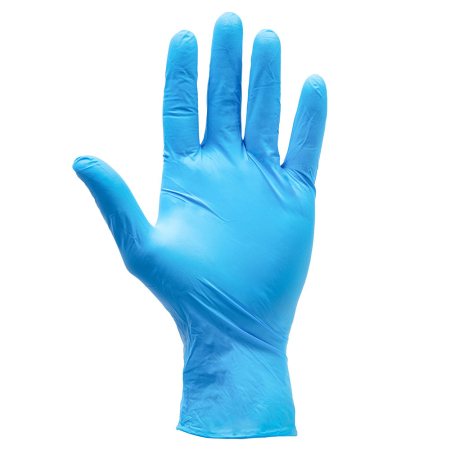 Manusi nitrilice Velo Nitrile Blue M, fara pudra, nesterile, microtextura pe degete, ambidextre, pentru uz medical si alimentar, 100 bucati [1]