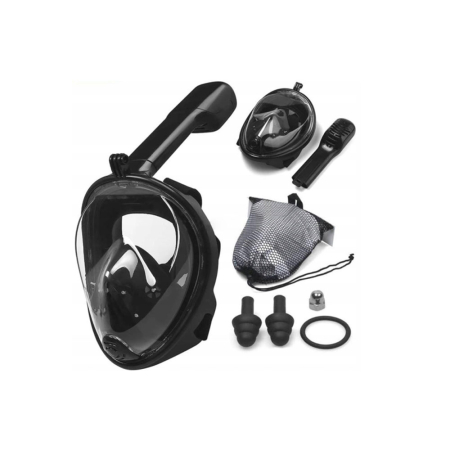 Set snorkeling, masca full face, tub de respiratie, sac de depozitare, dopuri pentru urechi, garnitura suplimentara, suport pentru camera GoPro, pliabila [0]