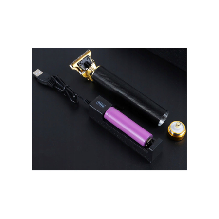 Masina de tuns profesionala T9, pentru barba, par si corp, trimmer barba si contur, otel inoxidabil, lame precise tip T-blade, cap ceramic, 4 capete atasabile, incarcare USB, rezistenta la apa [8]