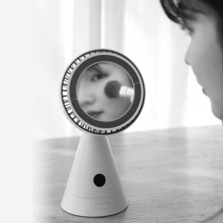 Mini ventilator de birou Vitammy Dream Desk Fan, compact, silentios, 2 axe de rotatie, 3 trepte de viteza, oglinda integrata, incarcare USB-C, Gri [8]