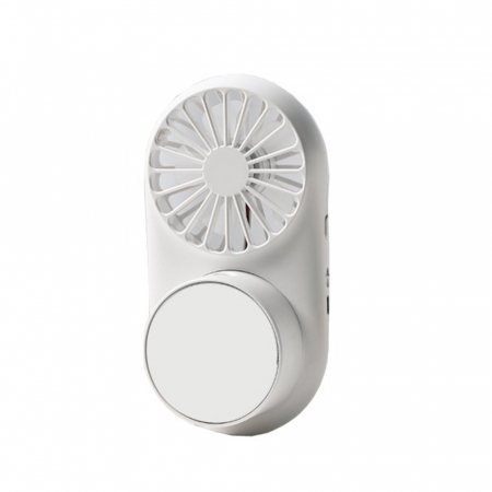 Electrocasnice & climatizare - Mini ventilator portabil 3 in 1 Vitammy Dream Mist Mirror, functie de pulverizare fina, lampa cu oglinda integrata, snur pentru gat, incarcare USB, Alb