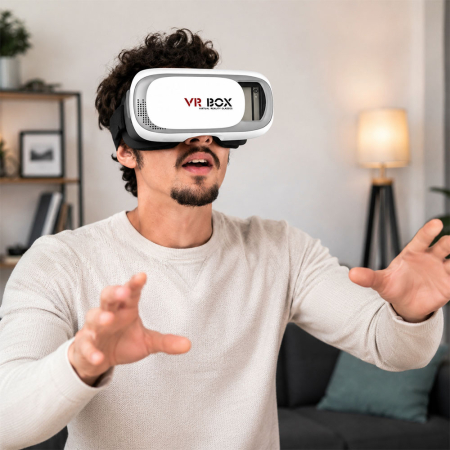 Ochelari VR BOX 3D, cu telecomanda, pentru folosirea impreuna cu telefonul mobil, lentila asferica din rasina optica, material ABS ecologic si PC [5]