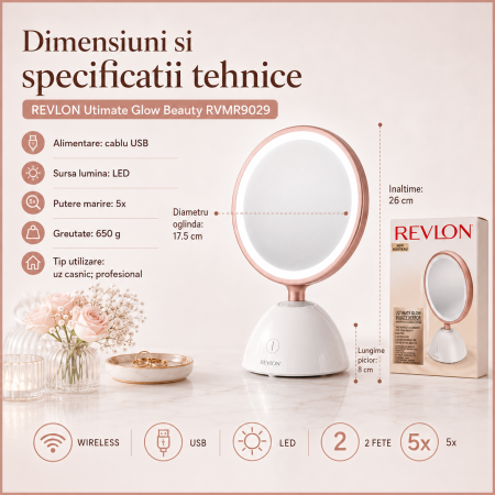 Oglinda cosmetica iluminata REVLON Utimate Glow Beauty RVMR9029 [3]