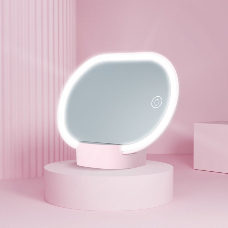 Oglinda cosmetica iluminata Vitammy Cindi, cu reglare in orice unghi, baza detasabila, cablu mini USB [9]