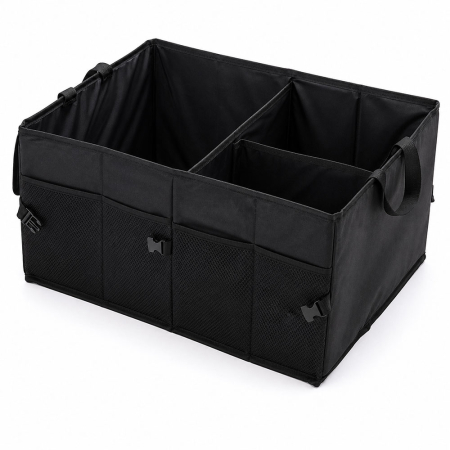 Electrocasnice & climatizare - Organizator auto pentru portbagaj, din poliester gros rezistent si impermeabil, pliabil, 3 compartimente mari si 4 buzunare exterioare cu inchidere, 2 manere pentru transport, 56 x 40 x 26 cm