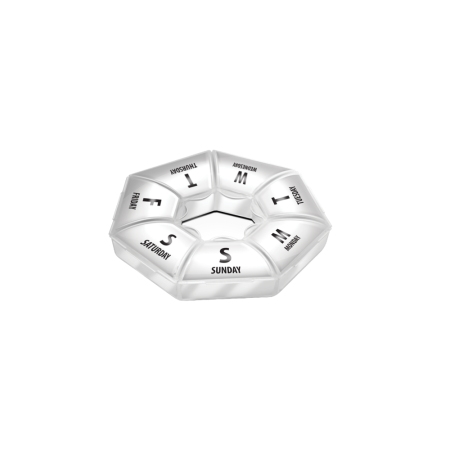 Organizator medicamente rotund VitaPlus, cu 7 compartimente, design compact si portabil [1]