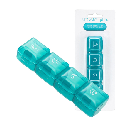 Ingrijire corp - Organizator pentru medicamente Vitammy Pilla 1 x 4, cu 4 compartimente, design compact si portabil