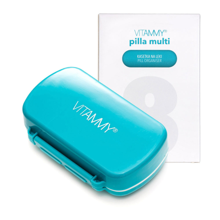Organizator pentru medicamente Vitammy Pilla Multi 8, cu 8 compartimente de dimensiuni diferite, design compact si portabil [3]