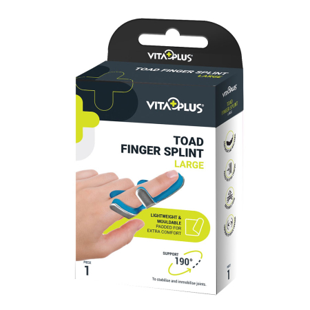 Suporturi ortopedice si orteze - Orteza pentru deget Vita PLus, pentru imobilizarea si stabilizarea articulatiilor degetului, din aluminiu maleabil captusit la interior cu spuma moale, 8.5 cm lungime