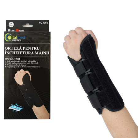 Consumabile medicale - Orteza pentru incheietura mainii Vitalmed Premium, destinata stabilizarii si imobilizarii incheieturii mainii, marime M, circumferinta 15 - 17 cm, mana dreapta