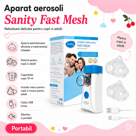 Pachet nou nascuti fetita, centura anticolici, seringi lavaj nazal, camera de inhalare, aparat de aerosoli, aspirator nazal, ser fiziologic izotonic, pompa manuala de san, termometru non-contact [7]